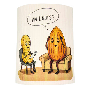 Funny Am I Nuts? Cartoon Swedish Dishcloths - Home Decor