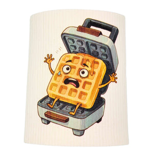 Waffle Iron Funny Cartoon Swedish Dishcloths - Home Decor