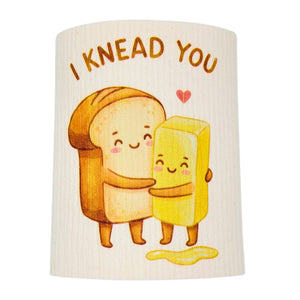 I Knead You Funny Cartoon Swedish Dishcloths - Home Decor