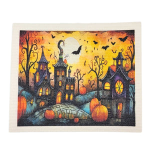 Halloween Night Trick or Treat Swedish Dishcloth Fall Decor