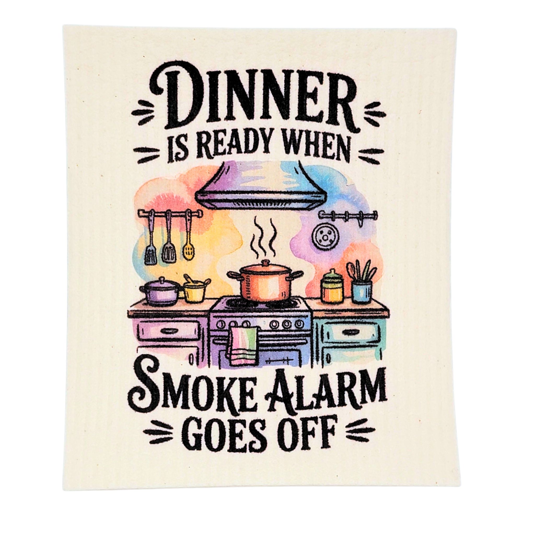 Dinner Ready Smoke Alarm Swedish Dishcloth - Home Decor