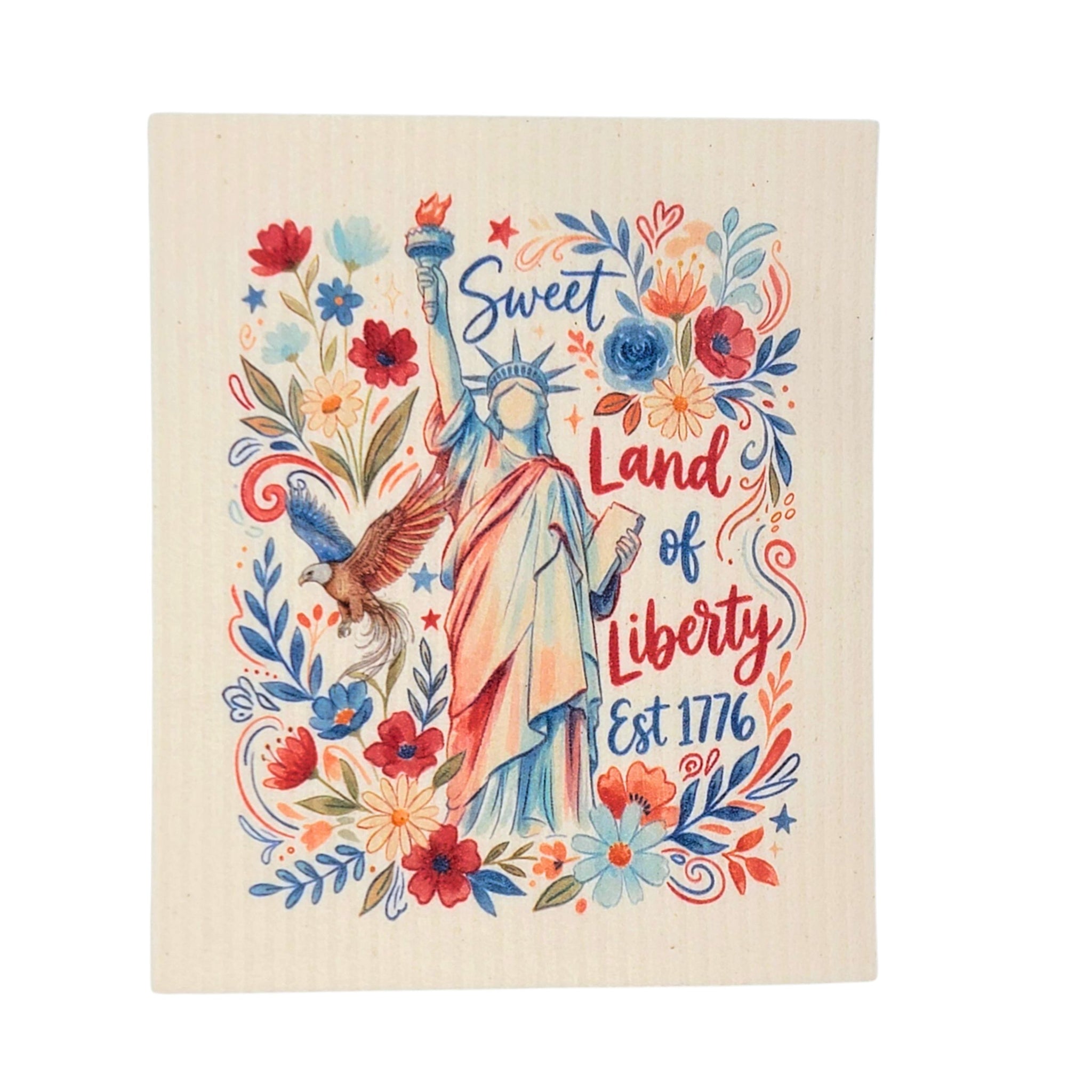 Sweet Land of Liberty Swedish Dishcloths - 4th of July decor