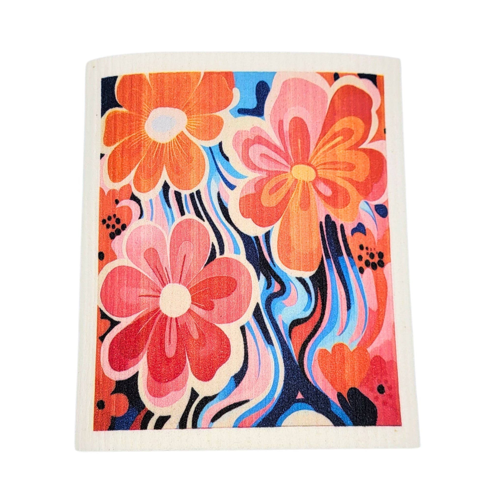 Summer Abstract Flowers Swedish Dish Cloth - Driftless Studios