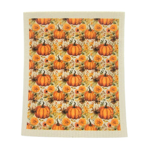 Pumpkin Flower Pattern Swedish Dishcloth