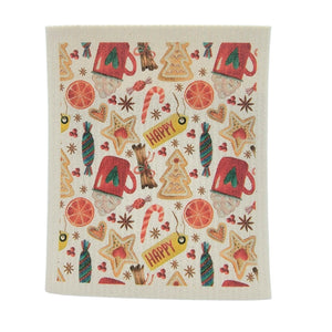 Christmas Cookies & Hot Coco Dishcloth