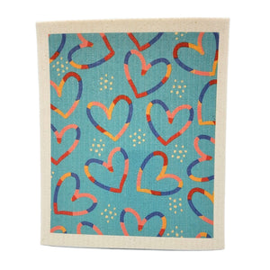 Boho Aesthetic Heart Pattern Swedish Dishcloth