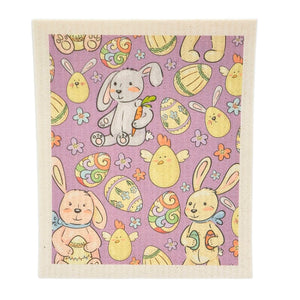 Lavender Easter Bunny Swedish Dishcloth