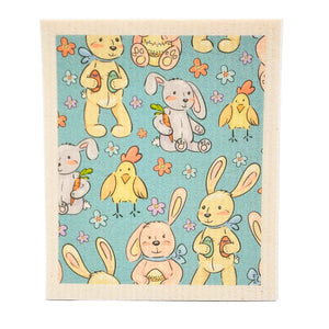 Easter Bunny Easter Egg Hunt Swedish Dishcloth