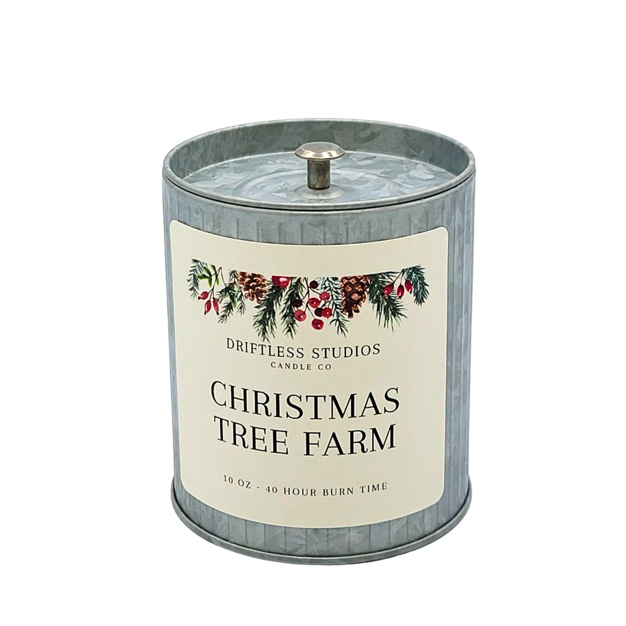 Christmas Tree Farm Candles Tin Farmhouse Candle - Driftless Studios