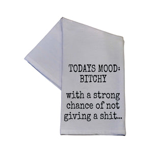 Todays Mood Bitchey Funny Tea Towel -  TWL100