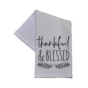 Thankful & Blessed Fall Decorations Thanksgiving Tea Towel -  TWL116