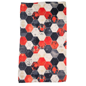 Abstract Hexagon Geometry Hand Towel With Hanging Loop - WFL045