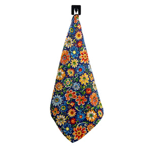 Southwestern Floral Pattern Kitchen Towel + Hanging Loop - WFL048