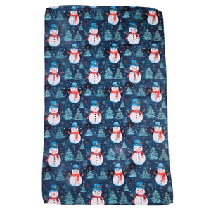 Snowman With Christmas Tree Kitchen Tea Towel + Hanging Loop - WFL050