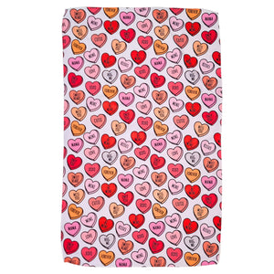 Candy Hearts Pattern Waffle Kitchen Towels - WFL062