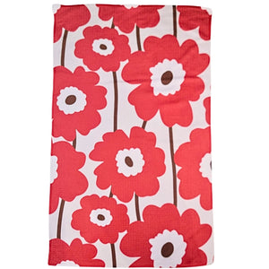 Blooming Poppy Brocade Floral Waffle Tea Towels Home Decor - WFL083