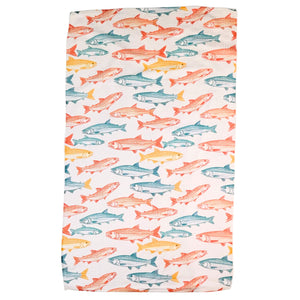 Fall Salmon Run Tea Towel With Hanging Loop - Fathers Day - WFL099