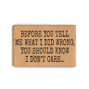 Before You Tell Me What I Did Wrong Funny Magnets - XM173
