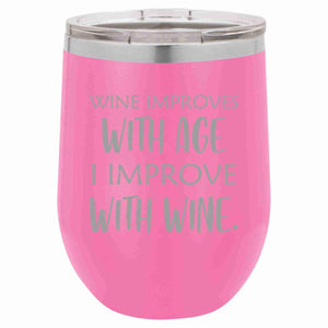 "Improve with Wine" 16 oz Wine Mug