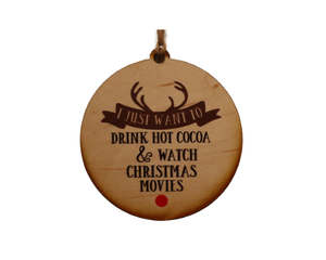"Hot Coco & Christmas Movies" Christmas Ornament - WW045 - Driftless Studios