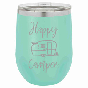 "Happy Camper" 12 oz Wine Mug - Driftless Studios