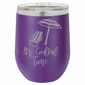 "It's Cocktail Time!" 12 oz Wine Mug - Driftless Studios