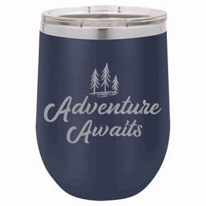 "Adventure Awaits" 12 oz Wine Mug - Driftless Studios