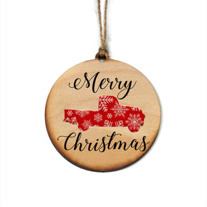 "Merry Christmas" Christmas Ornament - WW012 - Driftless Studios