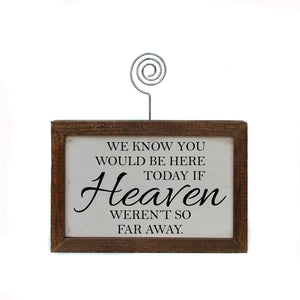 "Heaven" Wood Sign w/Wire Picture Holder - AW014 - Driftless Studios