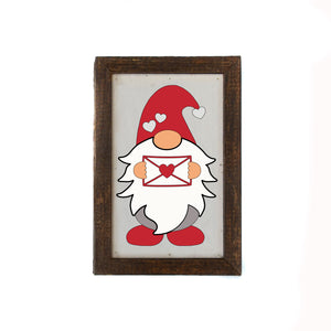 "Gnome Valentine" 4"x6"Wood Sign - AW023