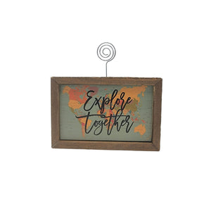 "Explore Together" 4"x6" Wood Sign - AW029