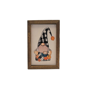 "Fall Hot Coco Gnome" 4"x6" Wood Sign - AW043