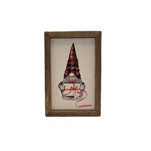 "Christmas Gnome With Letter" 4"x6" Wood Sign - AW046