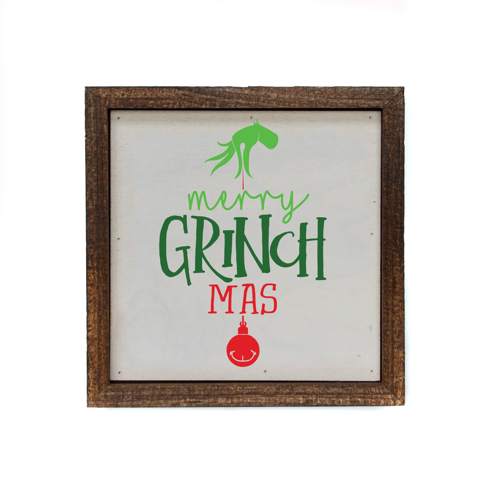 Merry Grinch Mas 6x6 Christmas Sign Wall Art Sign- BW051