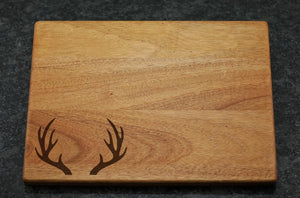 Personalized Cutting Board - Antlers Design - Driftless Studios