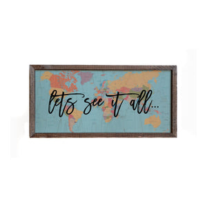 "Let's See It All" 12x6 Wall Art Sign - DW013 - Driftless Studios