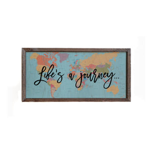 "Life's A Journey" 12x6 Wall Art Sign - DW015 - Driftless Studios