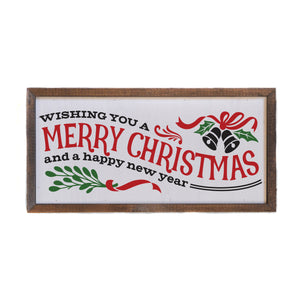 "Wishing you a Merry Christmas" 12x6 Wall Art Sign - DW035