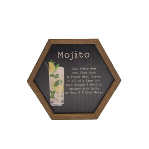 "Mojito Cocktail" 8x7 Hexagon Sign - EW019