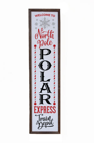 "North Pole Polar Express" 24x6 Wall Art Sign - FW027