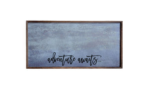 "Adventure Awaits" 12x24 Metal Sign & Magnet Board - HG001 - Driftless Studios
