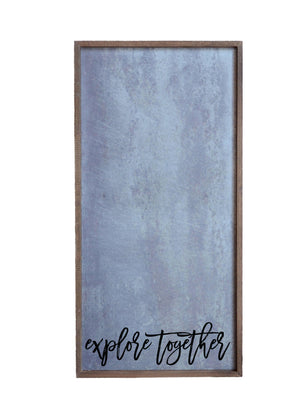 "Explore Together" 12x24 Vertical Metal Sign & Magnet Board - HG017 - Driftless Studios