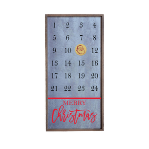 "Christmas Countdown" 12x24 Metal Sign & Magnet Board - HG026
