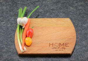 Personalized Butcher Block - "Home" State - Driftless Studios