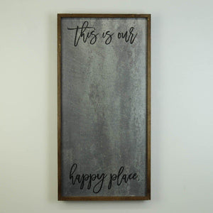 "This Is Our Happy Place" 12x24 Vertical Metal Sign & Magnet Board - HG022 - Driftless Studios