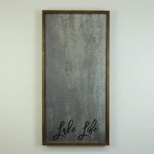 "Lake Life" 12x24 Vertical Metal Sign & Magnet Board - HG023 - Driftless Studios