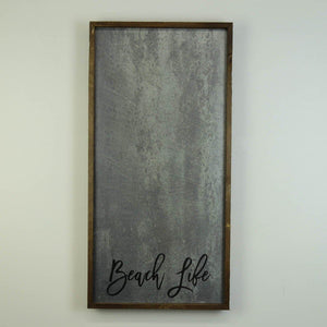 "Beach Life" 12x24 Vertical Metal Sign & Magnet Board - HG024 - Driftless Studios
