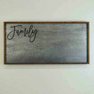 "Family" 12x24 Metal Sign & Magnet Board - HG006 - Driftless Studios