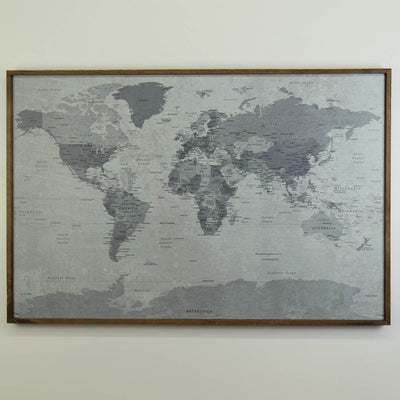 36x24 - Antique Tan World Map Push Pin - Travel Map - UM005 - Driftless  Studios