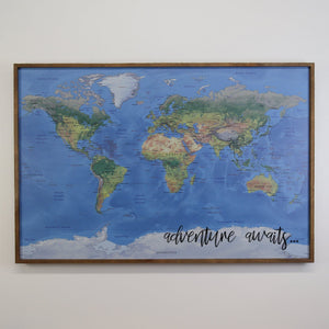 36x24 - Geographical Natural Earth World Map - Travel Map - UM001 - Driftless Studios